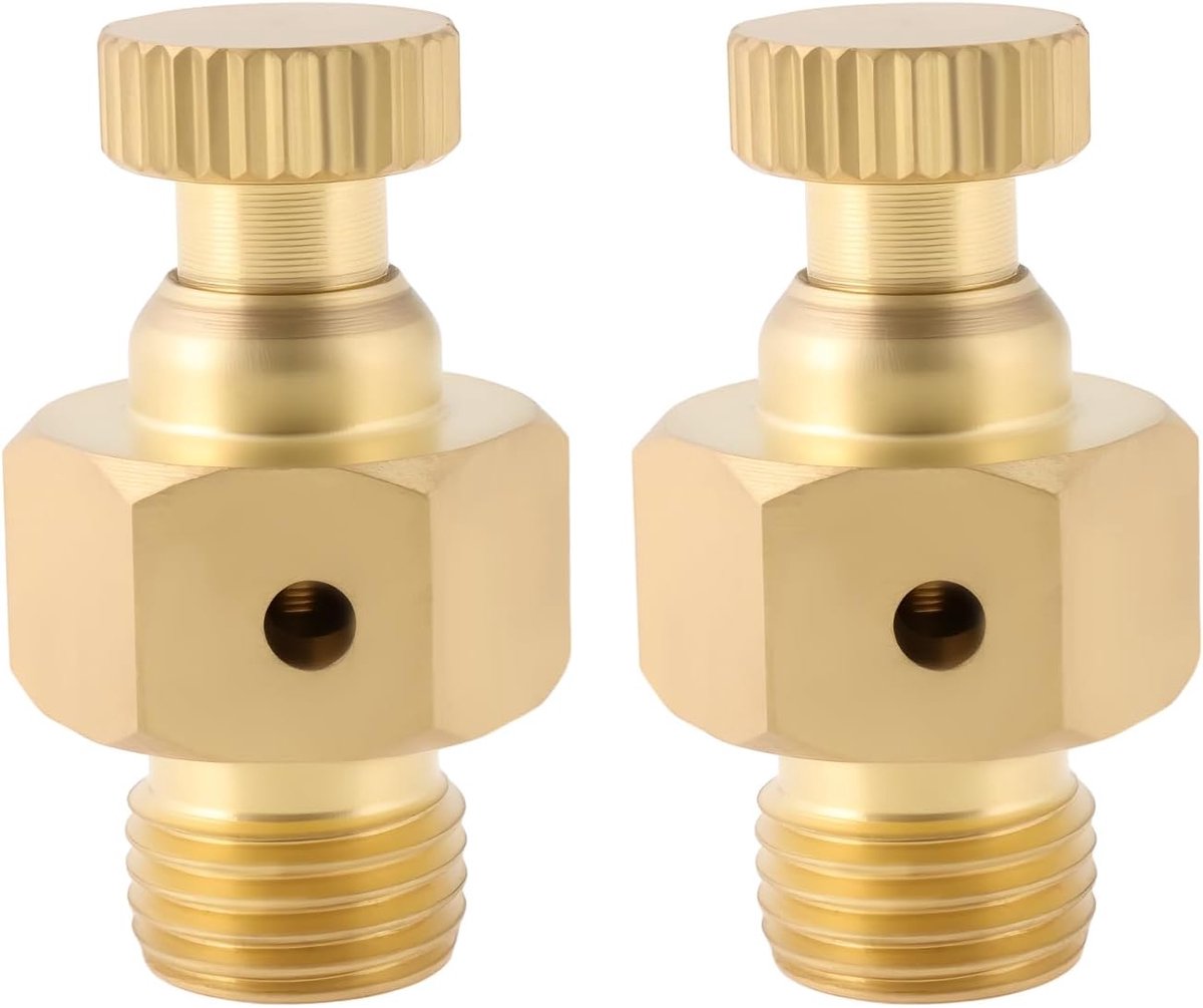 SnelShoppen - 2 stuks 1/8" BSP Messing Mannen Ventiel voor Luchtcompressoren, Gas Tanks en Hydraulische Systemen - Corrosiebestendig, Hoge Druk tot 1.