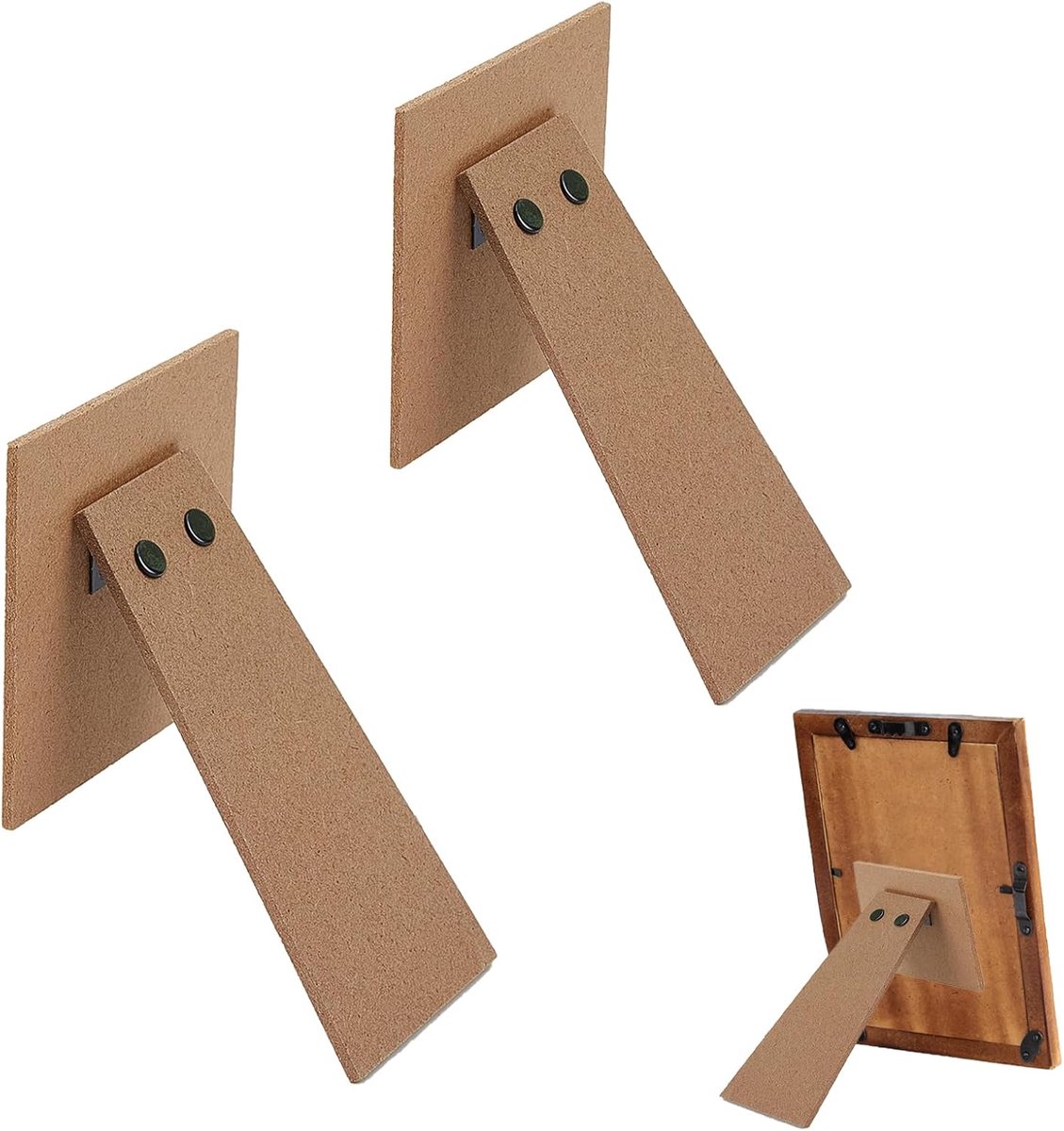 SnelShoppen - 2 Stuks 10.5 cm Fotolijsten met Easel Achterkant - Vervangende Achterpanelen voor Staande Foto's - Perfect voor Tafeltop, Verticaal of H