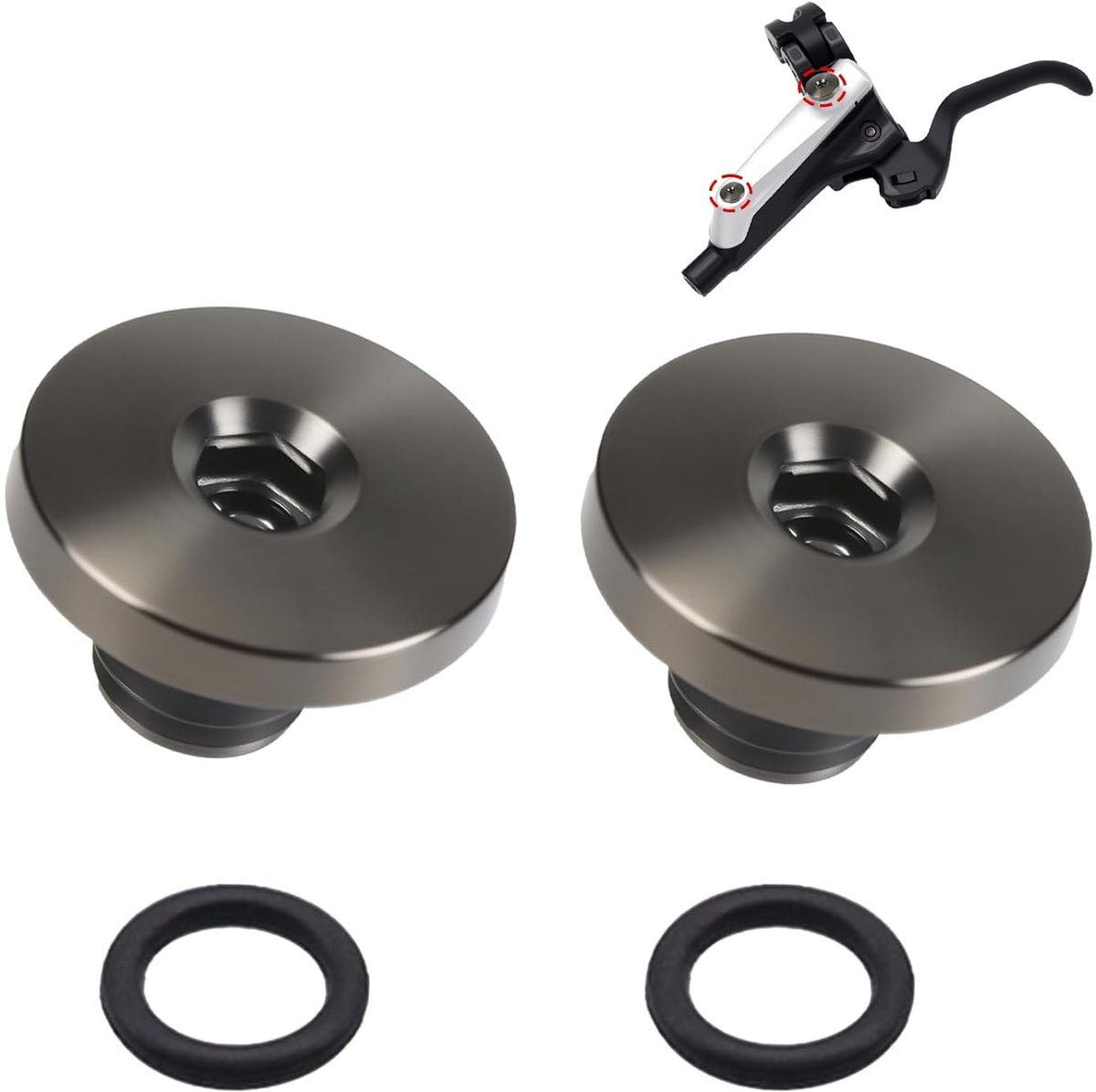Fiets ontluchtingsschroeven set van 2 - M5 x 5 mm - TC4 titaniumlegering - Geschikt voor Shimano - ShopVlot