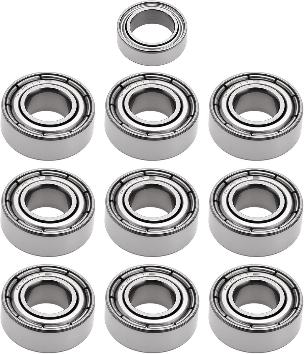Ball Bearing Kit, 10 Pieces, 5 x 11 x 4 mm, 5 x 8 x 2.5 mm, Compatible with Tam-iya DT-01 Chassis, Compatible with Mad - ShopVlot