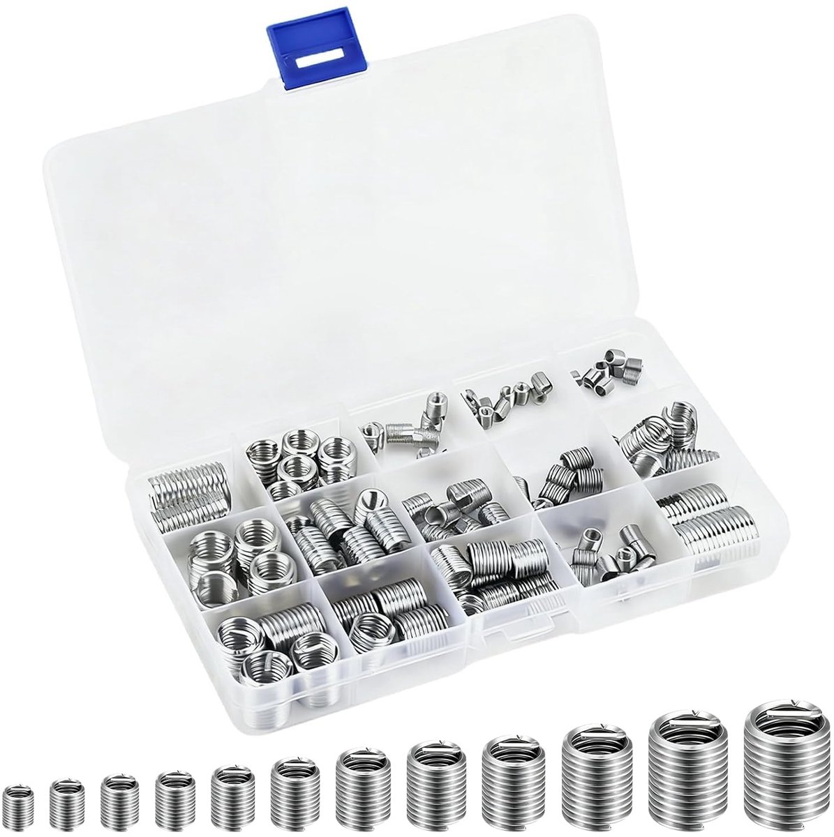 140 Pieces Screw Thread Inserts Self Tapping Stainless Net Repair Kit M3-M12 with Storage Box for Daily Repair, Car - ShopVlot