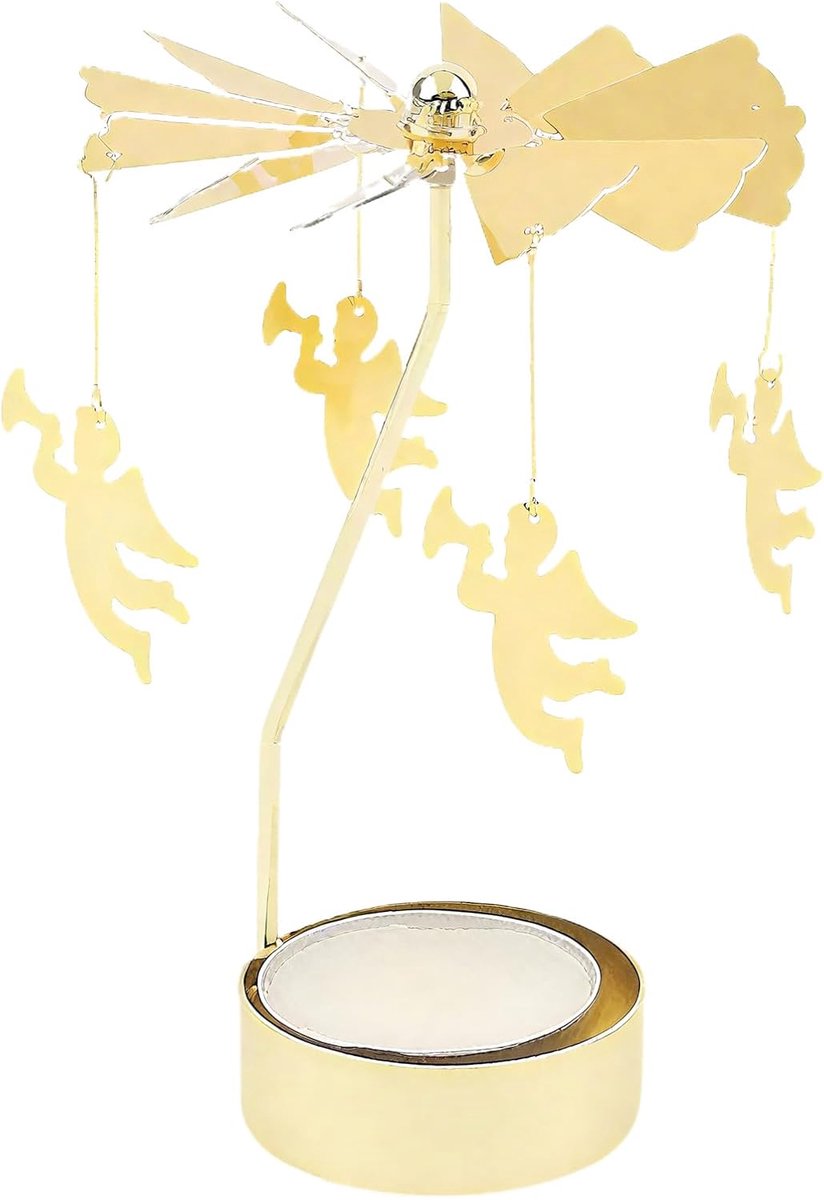 SnelShoppen - Gouden Draaibare Kaarsenhouder, Decoratieve Kaarsenhouders voor Tafel, Kerst, Verjaardag, Bruiloft, Aluminium Legering, 1 Stuk