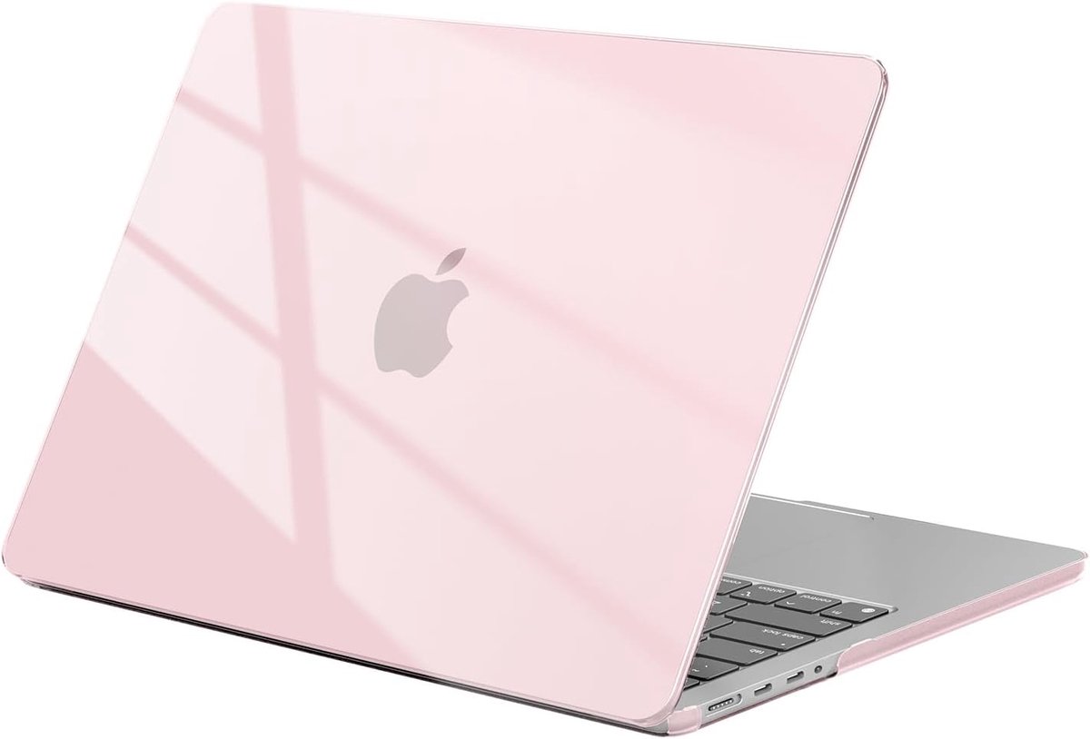 SnelShoppen - MacBook Pro 14 inch Hardshell Case - Glanzend Hard Plastic Bescherming - Krasbestendig en Vingerafdrukvrij - Kristal Roze - Ultra Dun Be