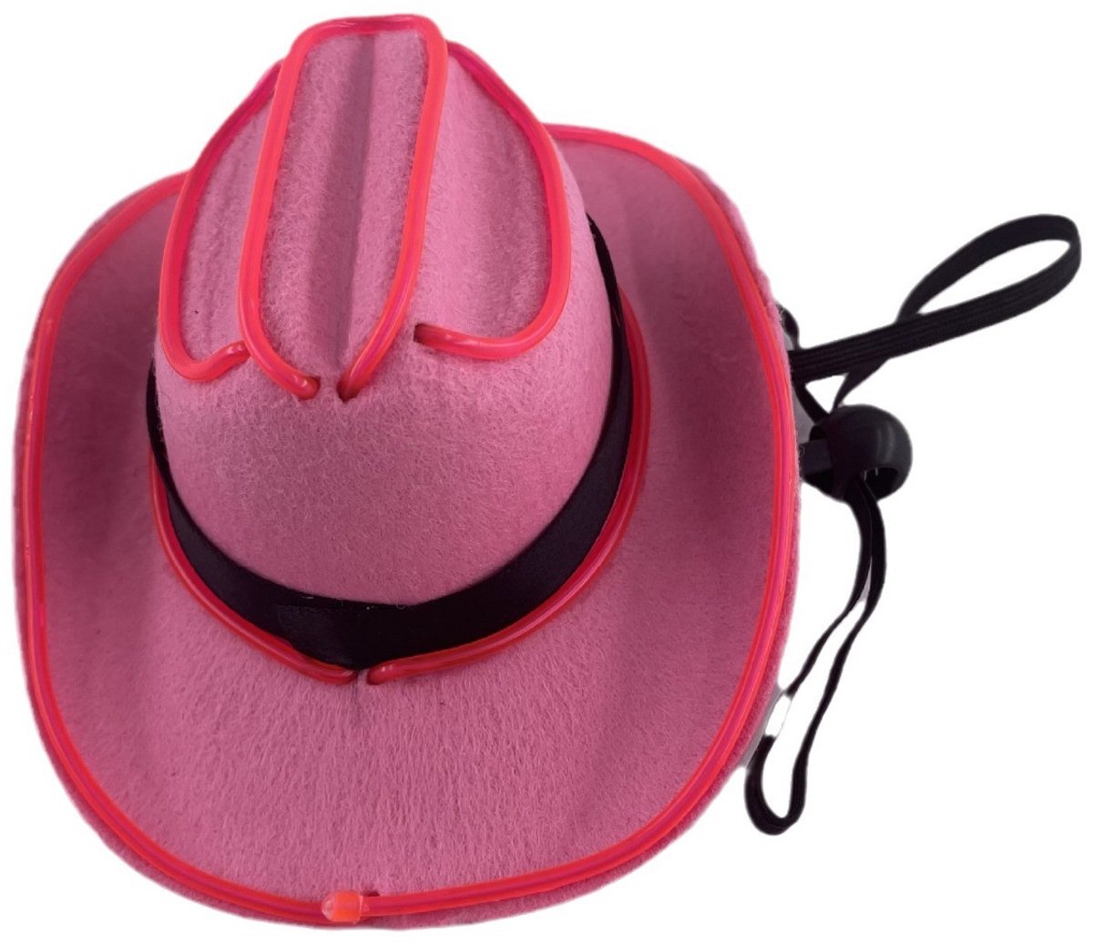 Doppler LED Mini Cowboyhoed – Voor Mensen, Honden & Katten – Festival, Carnaval & Halloween – Roze