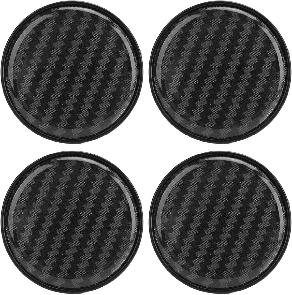 SnelShoppen - ABS Koolstofvezelstijl Wielcentrum Set 54mm - Stevige 4pcs Hub Cap Cover - Duurzaam ABS Materiaal - Veilig en Antivallen voor Auto's