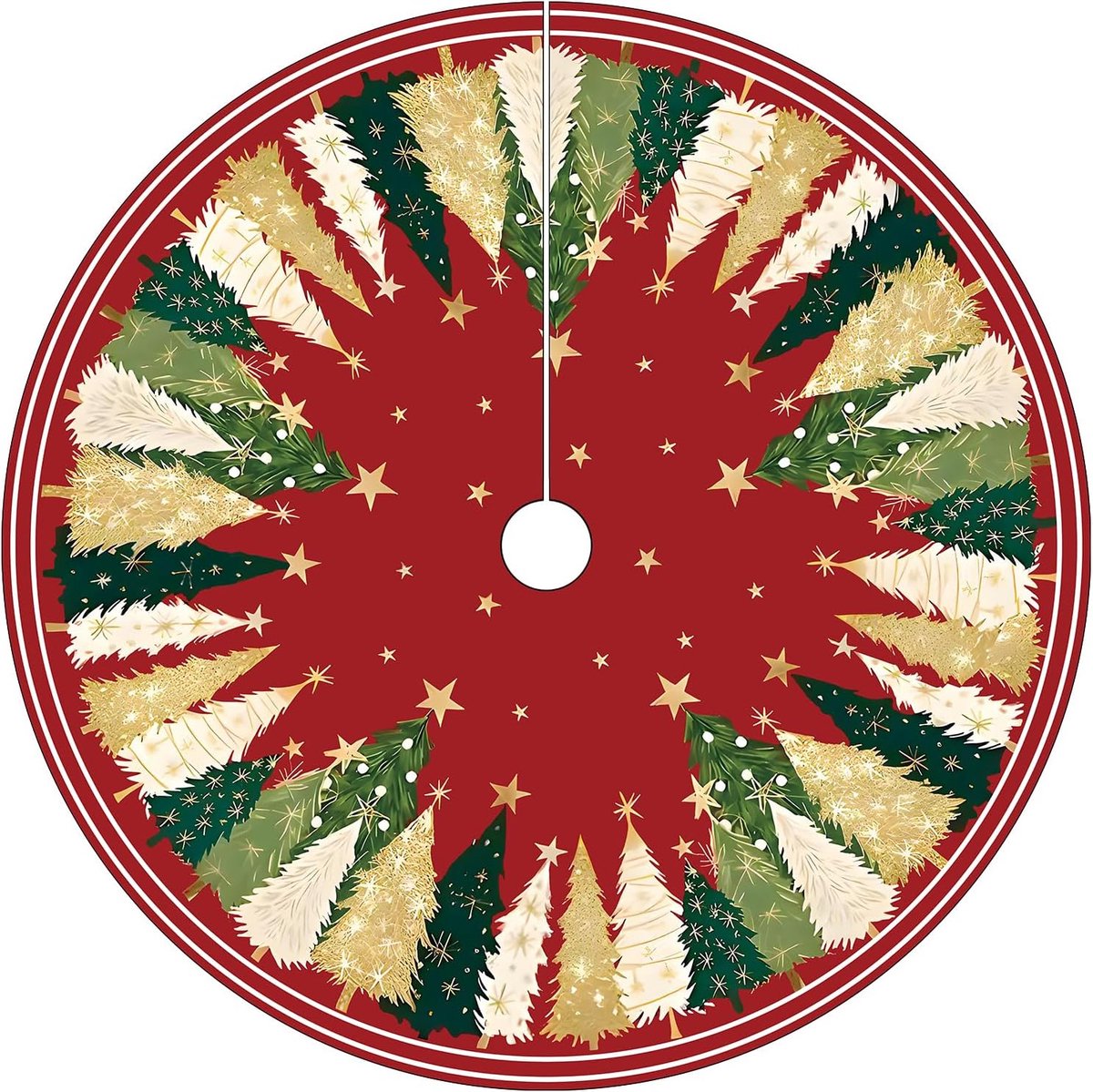 SnelShoppen - Kerstboomdeken Rond 120 cm - Kerstboomrok - Hoogwaardige Materialen - Ideaal voor Kerstdecoratie en Cadeaus - Sfeer voor Feestdagen