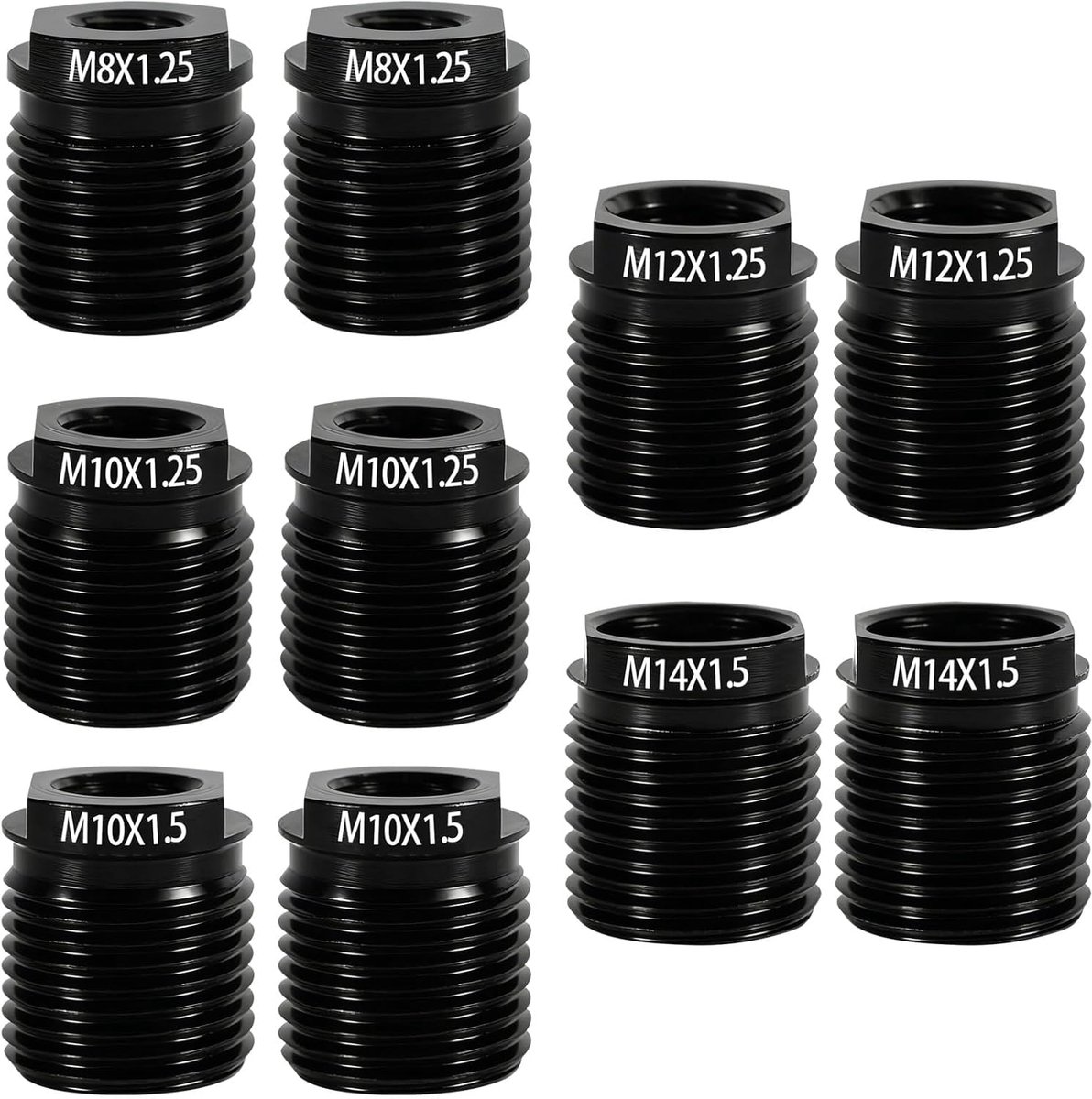 SnelShoppen - 10-delige Versnellingspook Knop Adapter Set, Universele Aluminium Legering M10x1.25 M12 M14 Draad Adapters, Snelle Installatie en Veilig