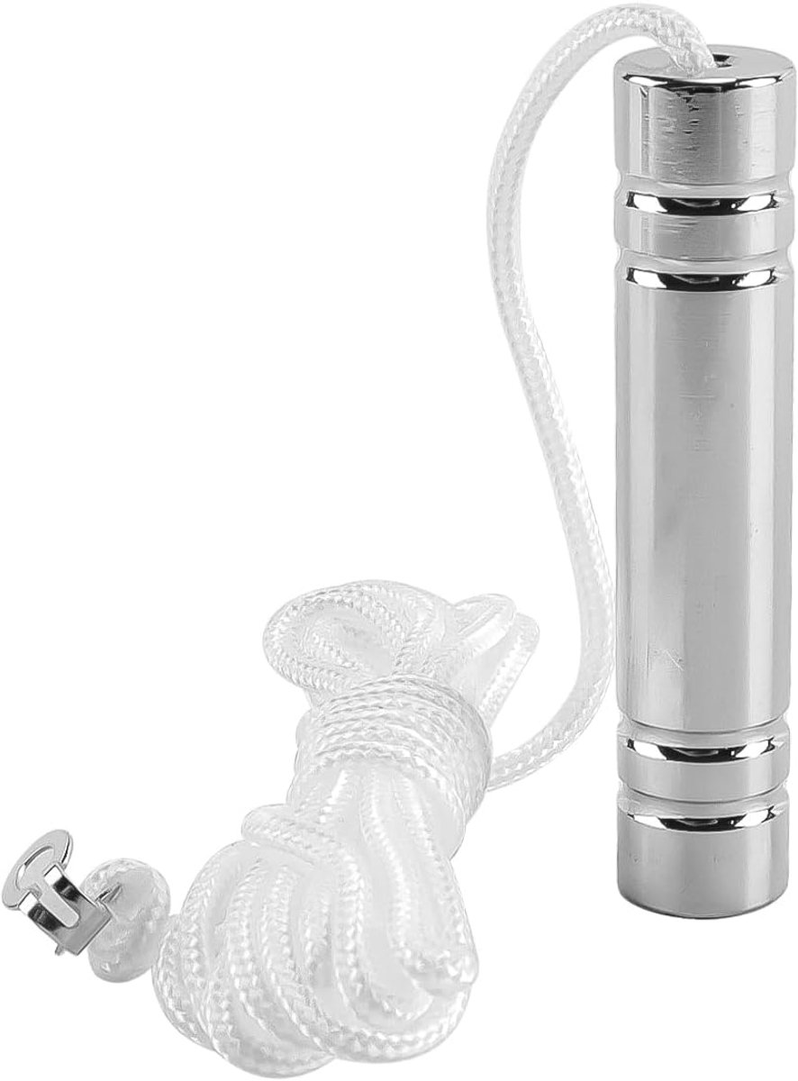 SnelShoppen - Badkamerlamp Koordhandvat, 3 Stuks Chroom Lichtschakelaar Eindgewicht Vervanging met 150cm Nylon Wit Koord Verbinder (Zilver)
