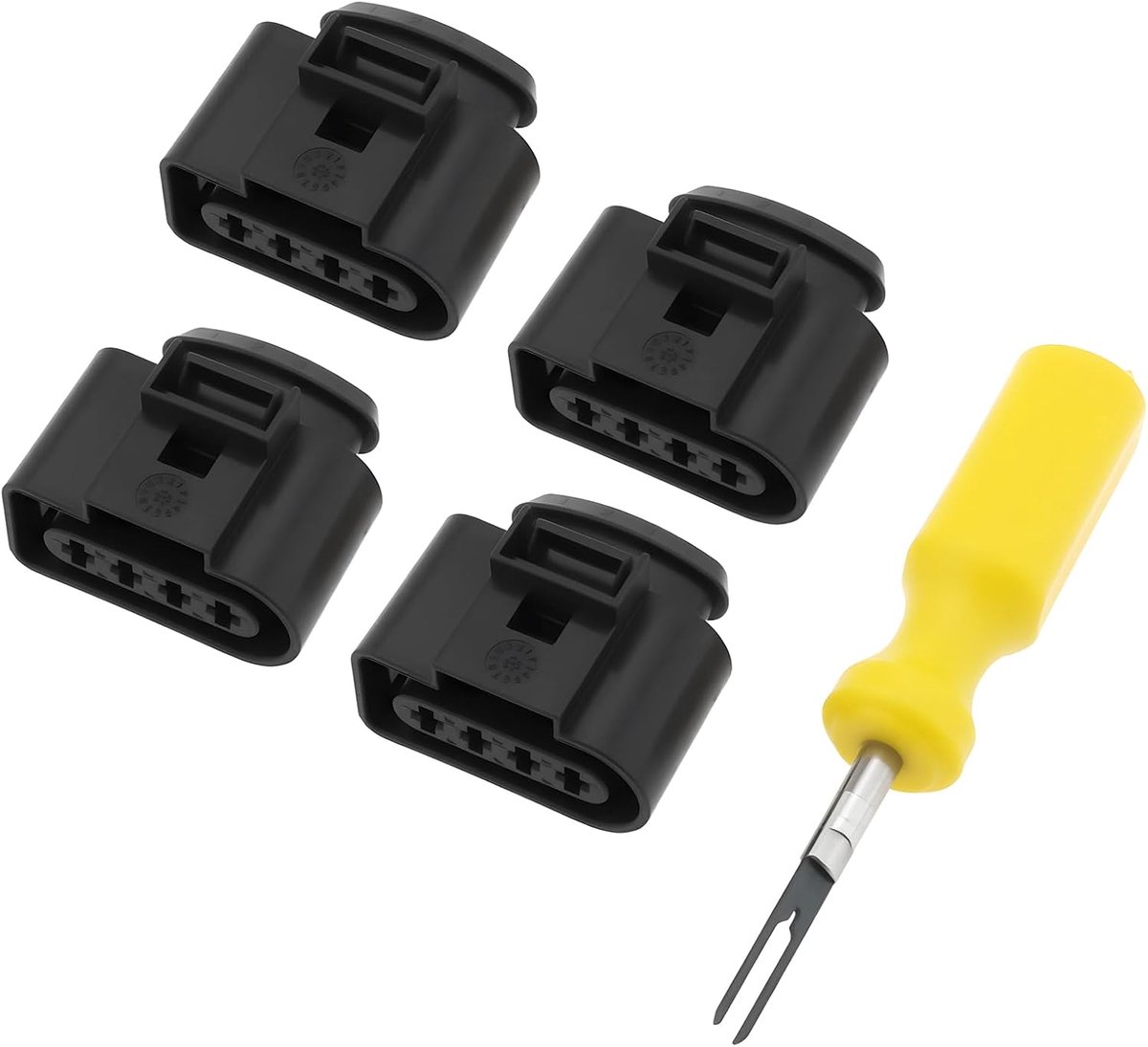 Bobine Connector Reparatiekit - Ontstekingsonderdelen - Auto Onderhoud - Inclusief Gereedschap - 4 Stuks - Zwart