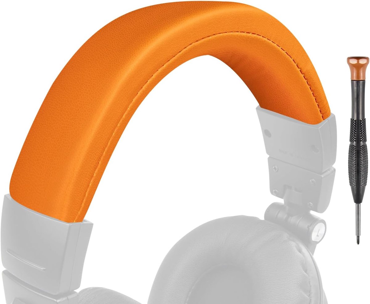 SnelShoppen - Hoofdtelefoon Hoofdband Cover voor Audio Technica M50 M50X M50XWH M50XBT M50XBT2 M50S/LE - Vervangende Hoofdband Pad, Leer, Zwart