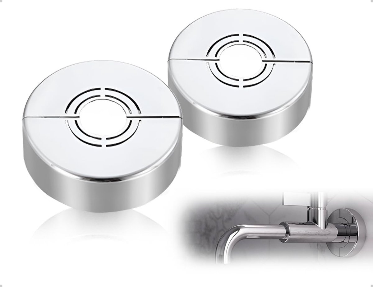 SnelShoppen - Verwarmingsbuis Rosetten Set van 3, Inclusief Afneembare Douchekraan Cover Rosette, Verdelingskraan, Sanitair Accessoires voor Keuken De