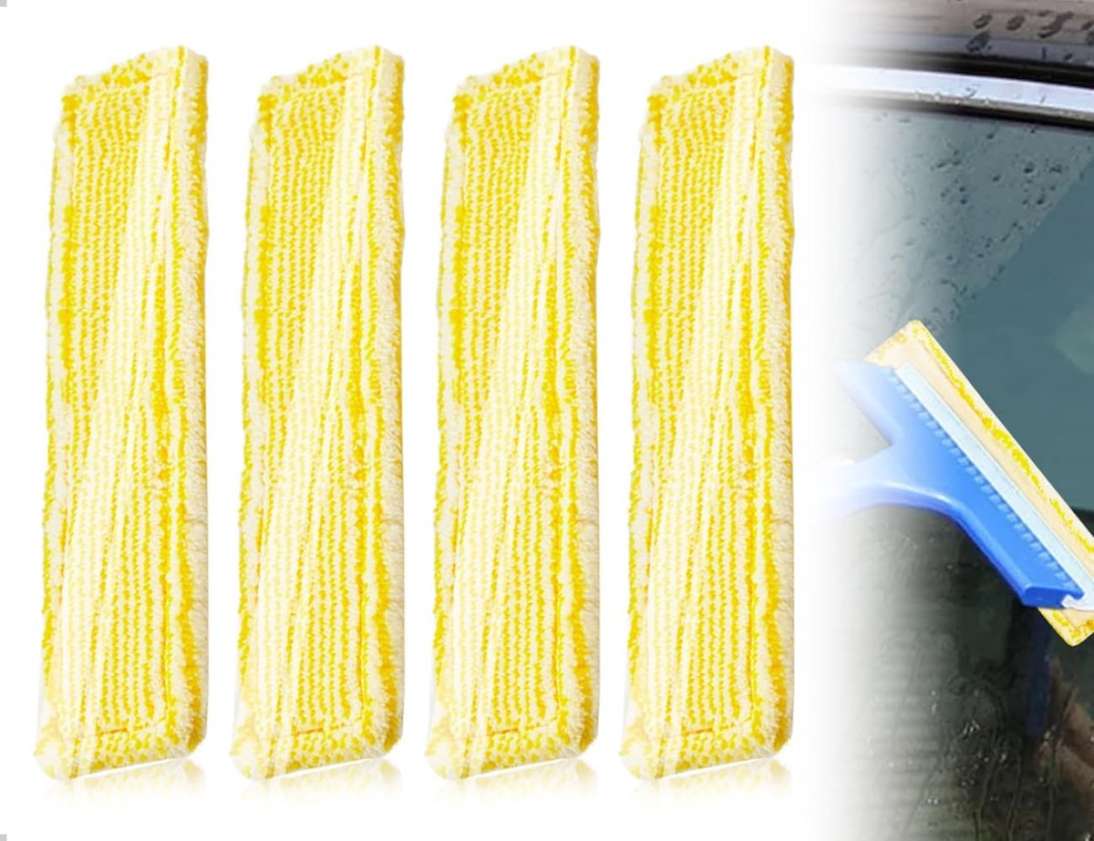 Microvezel wiper cover voor ramen - vervangpads voor Kärcher WV2 WV5 - helder geel - geschikt voor thuis en auto - ShopVlot