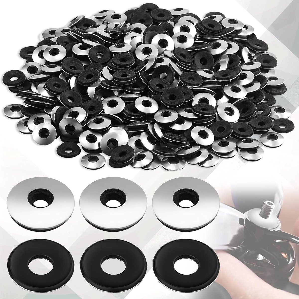 Sealing slices 150 pieces sealing discs M6.3 * 16 Linfalls made of stainless steel rubber for screws Spengler -screws - ShopVlot