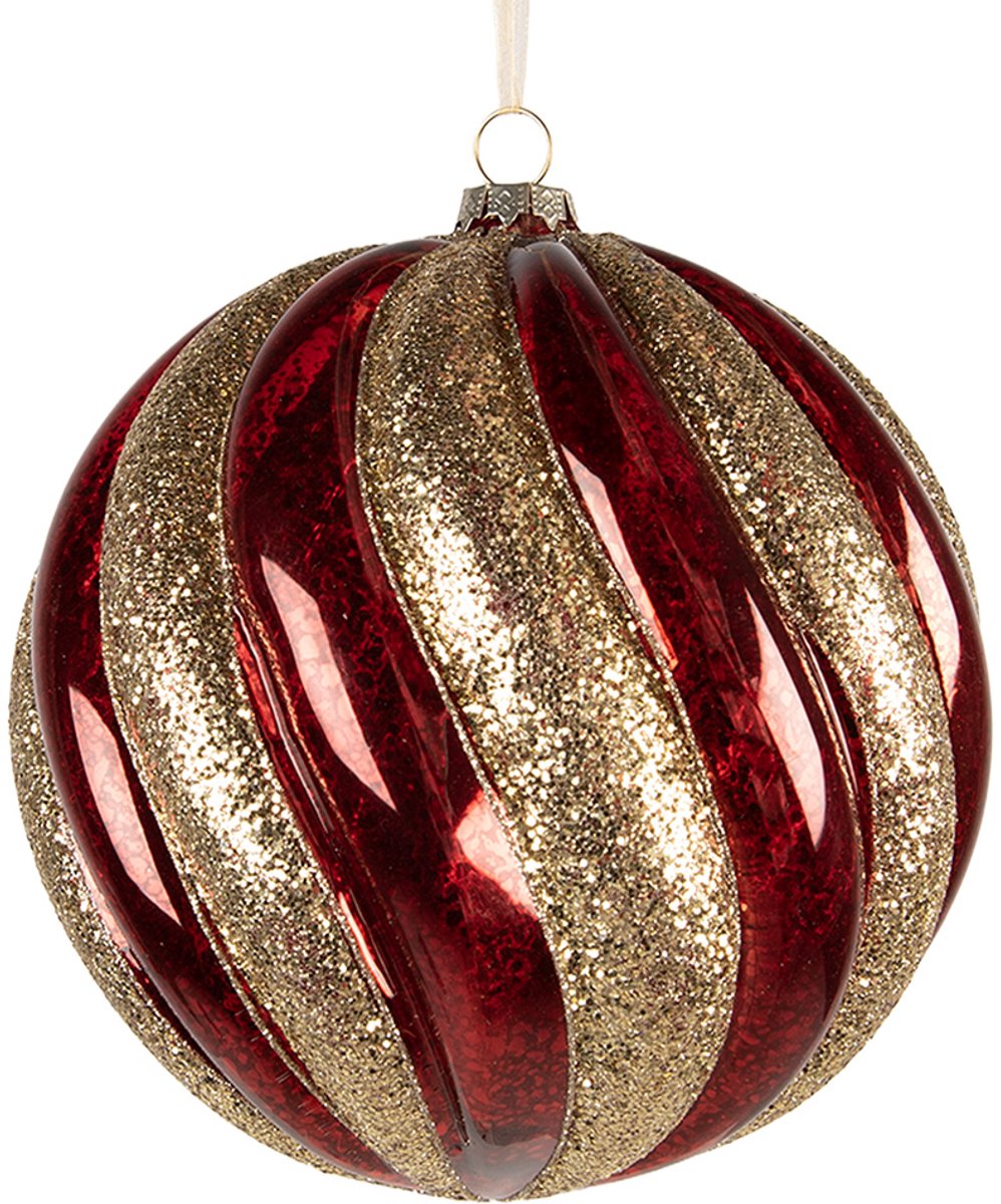 Clayre & Eef Kerstbal Overig Ø 20x20 cm Rood Glas Kerstballen