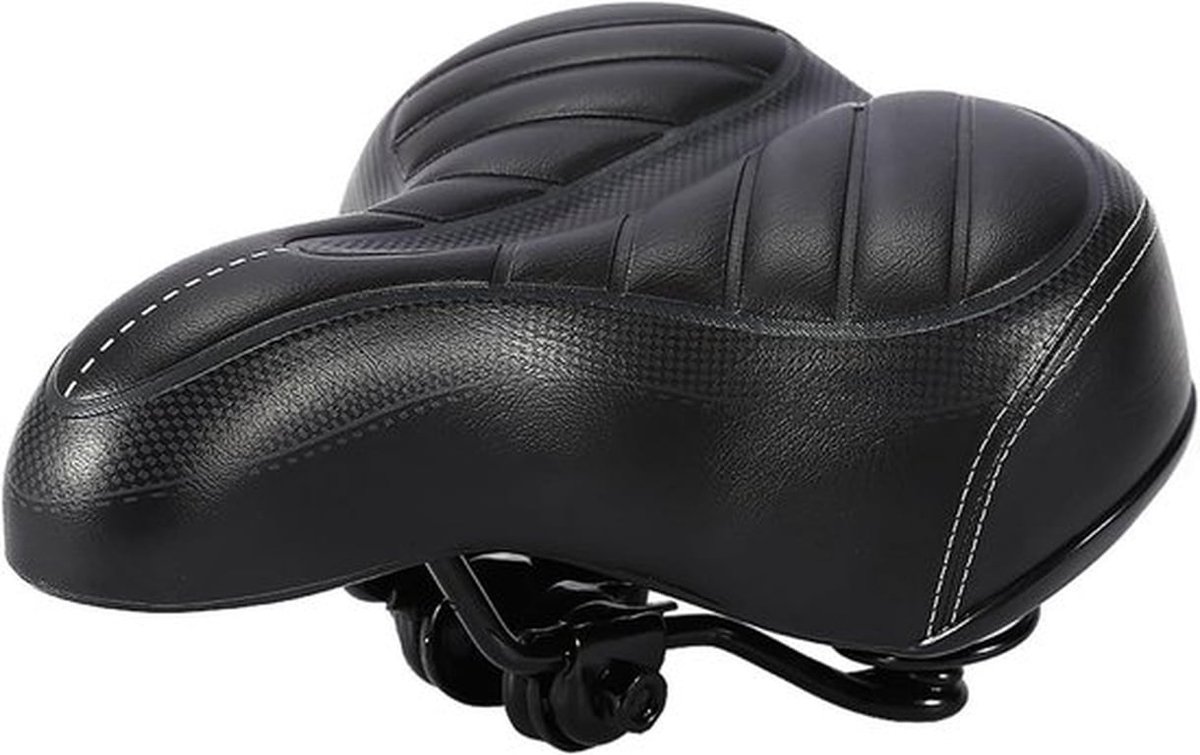 Comfortabele Gel Fiets Zadel met Ultra Zachte Kussen voor Mountainbikes en Stadsfietsen, Geschikt voor Mannen en Vrouwen, Matte Zwart