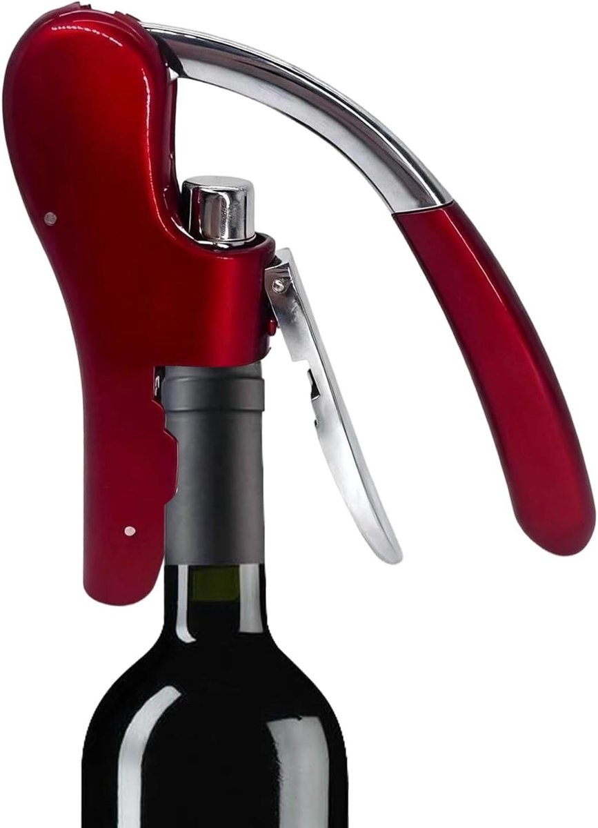 Wijnflesopener - Zilver - Professionele Kurkentrekker met Geïntegreerde Capsulesnijder - Voor Thuis en Horeca