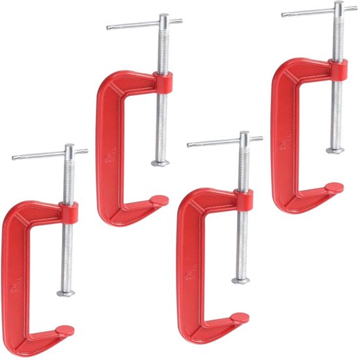 4 Stuks 5 Inch G Klem, Kaak Opening 130mm Rood Gietijzer C Klemmen voor Houtbewerking en Lassen, Professioneel Gereedschap voor Bouwprojecten