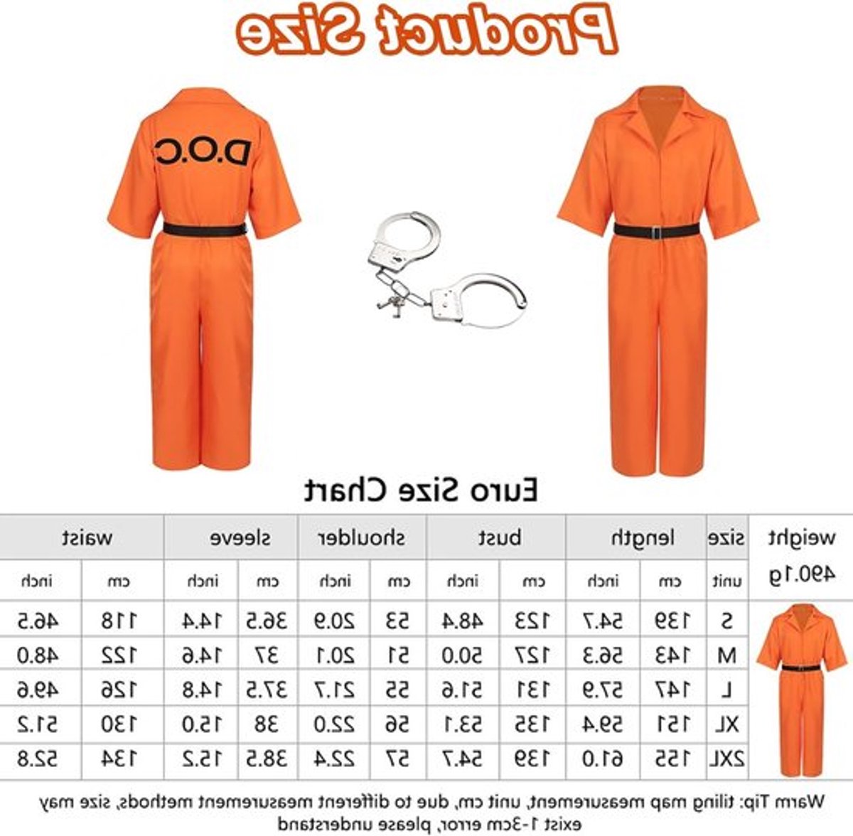 Oranje gevangenis kostuum voor mannen en vrouwen, perfect voor Halloween en themafeesten