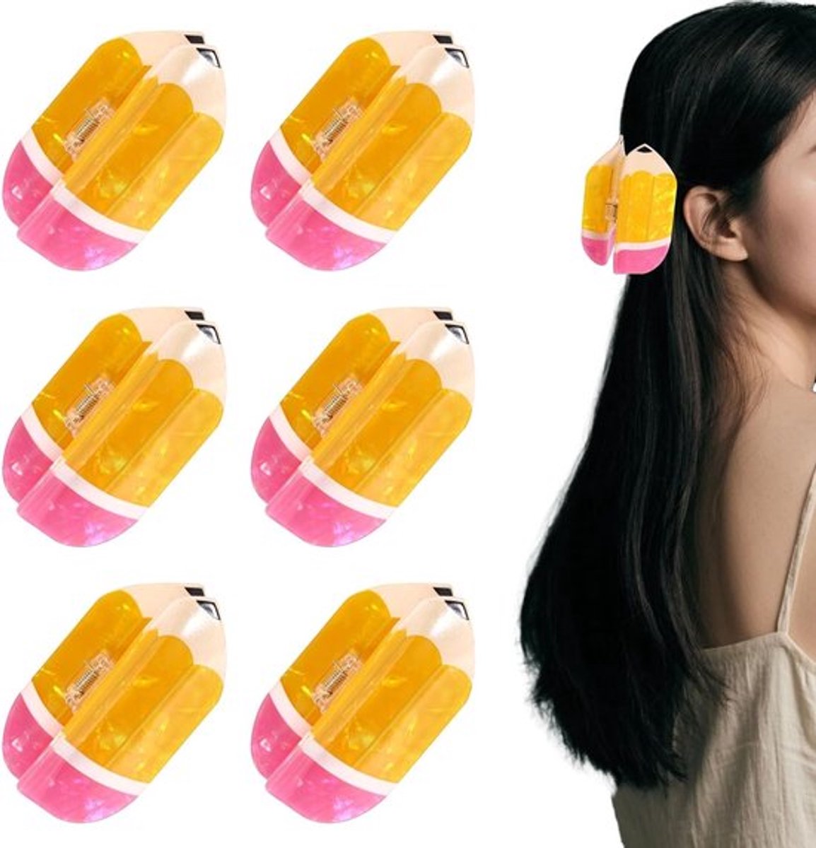 6-delige Haarklemmen Set van Acryl, Leuke Haaraccessoires voor Leraressen en Studenten, Perfecte Afgestudeerden Cadeaus