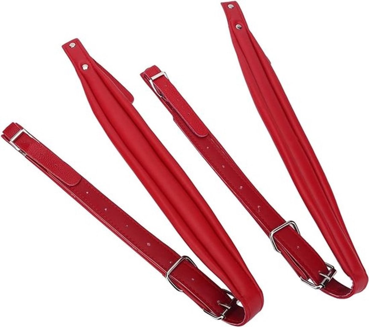 Verstelbare Schouderbanden voor Accordeons, Geschikt voor 16-120 Bass, Comfortabele en Duurzame Accordeonriemen (Rood)