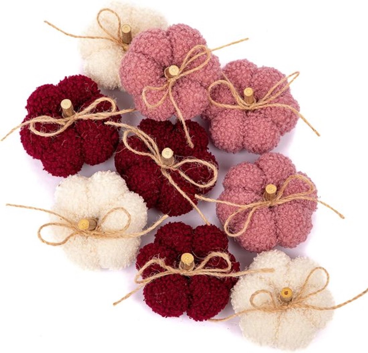 Set van 9 neppompoenen van 8 cm voor herfstdecoratie, tafeldecoraties en DIY centerpieces voor bruiloften en Thanksgiving