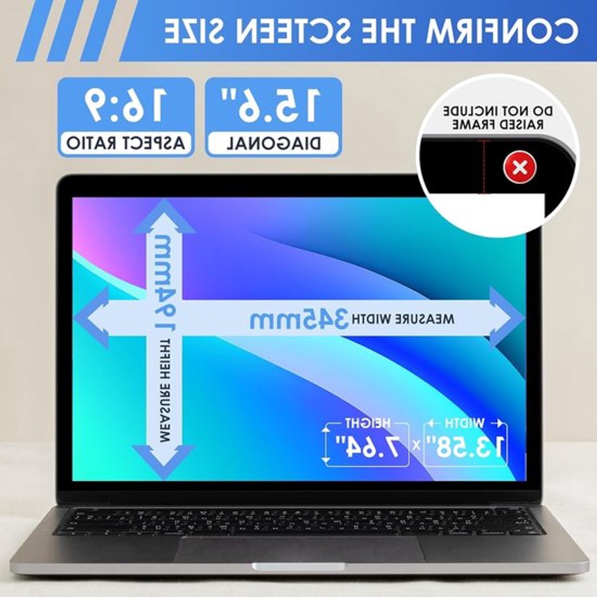 Privacy Filter voor 15.6 Inch Laptop, Verwijderbare Privacy Film met Webcam Cover, Bescherming tegen Blauw Licht en Glans