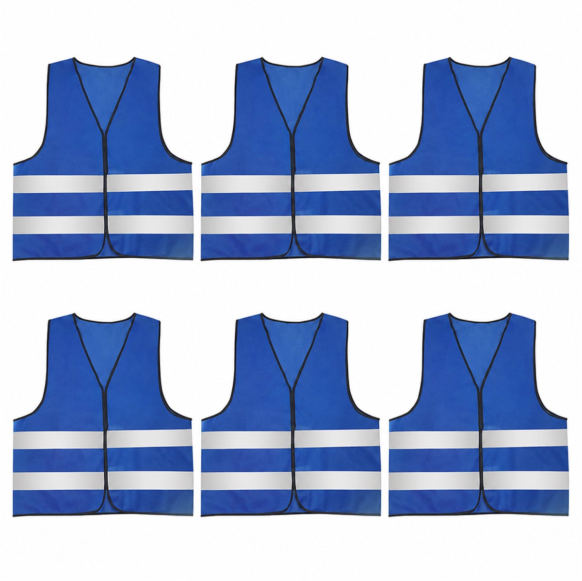 OUYLAF Veiligheidshesjes - 6 stuks - reflecterend vest - blauw - one size - Veiligheidshesje - Reflectievest