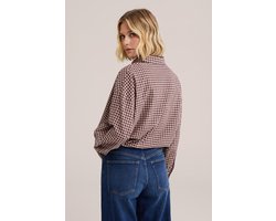 WE Fashion Dames cropped blouse met ruit