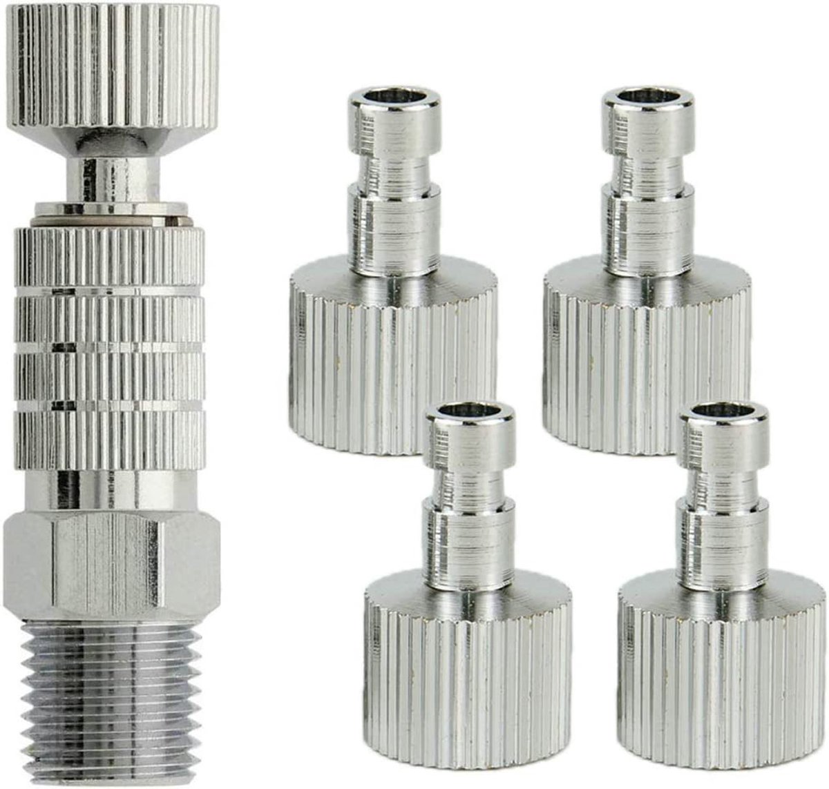 Snelkoppeling airbrushadapter met 5 mannelijke connectoren, 1/8 MF