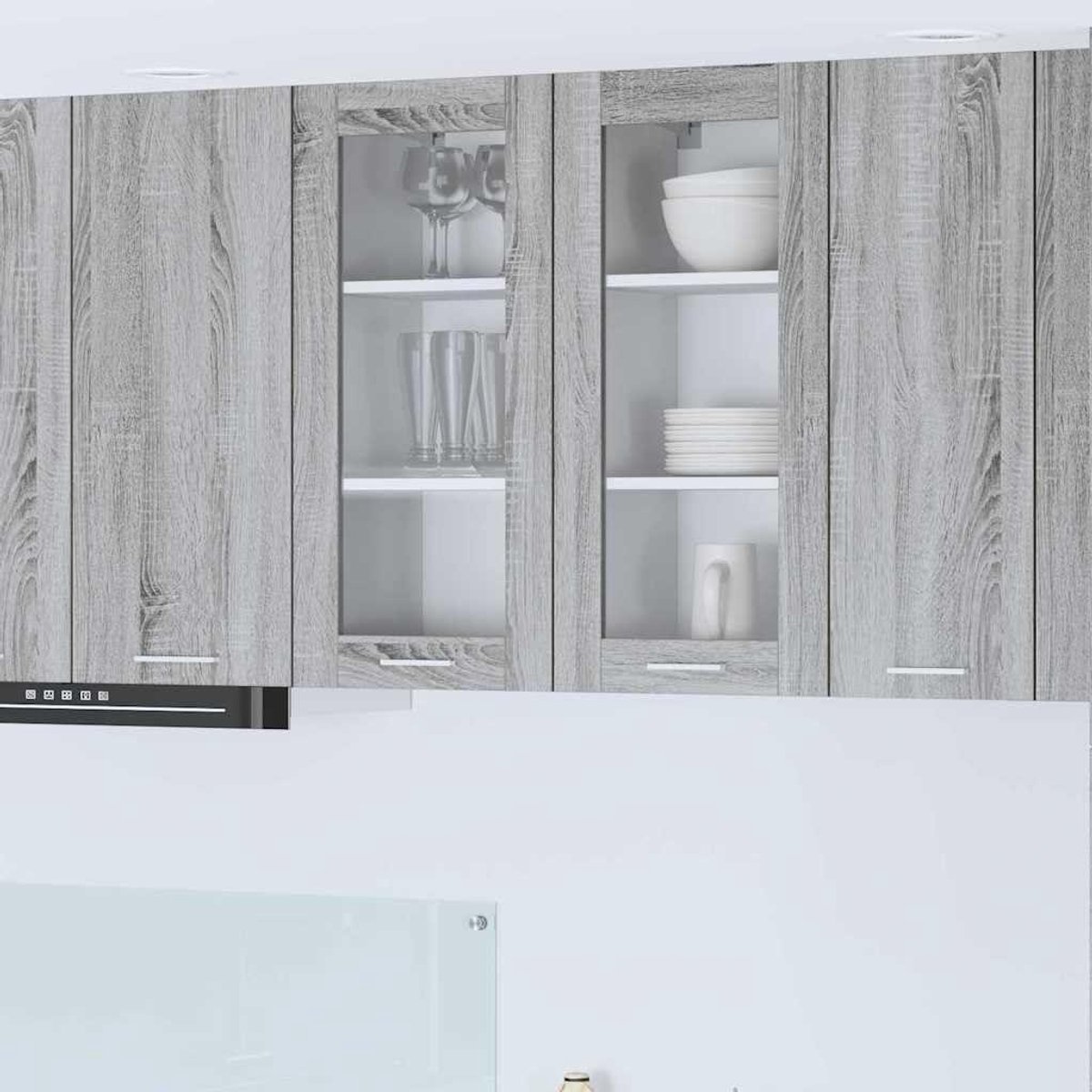 Keuken hangkast - Muurkast keuken - Keuken organiseren - Modern design - 40 x 31 x 80 cm - Grijs