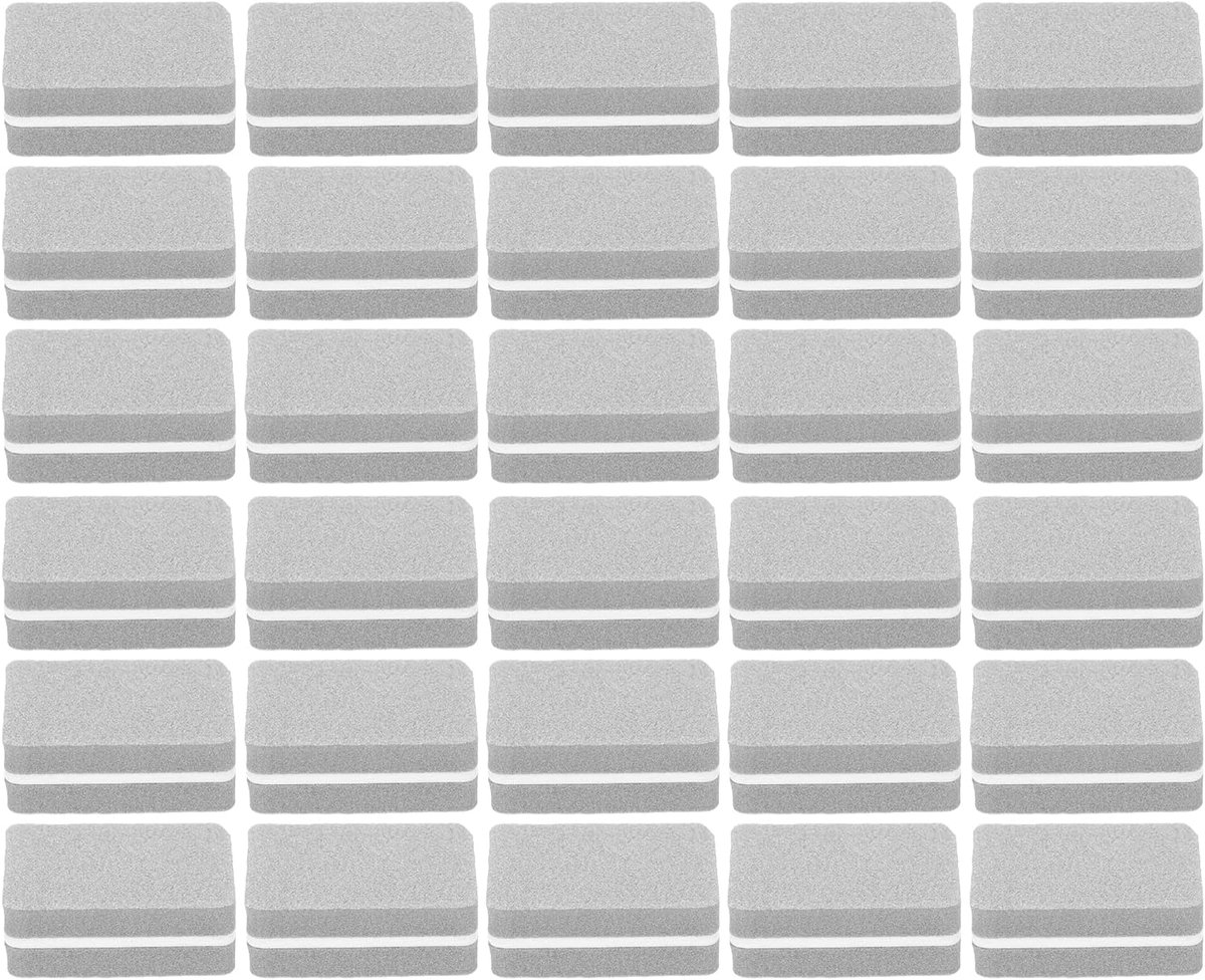 SnelShoppen - 30 Stuks Nagel Buffer Blokken Mini Draagbare Nagel Polijst Gereedschap, 4-Zijdige Vijl voor Manicure en Pedicure, Grijs, Herbruikbaar en