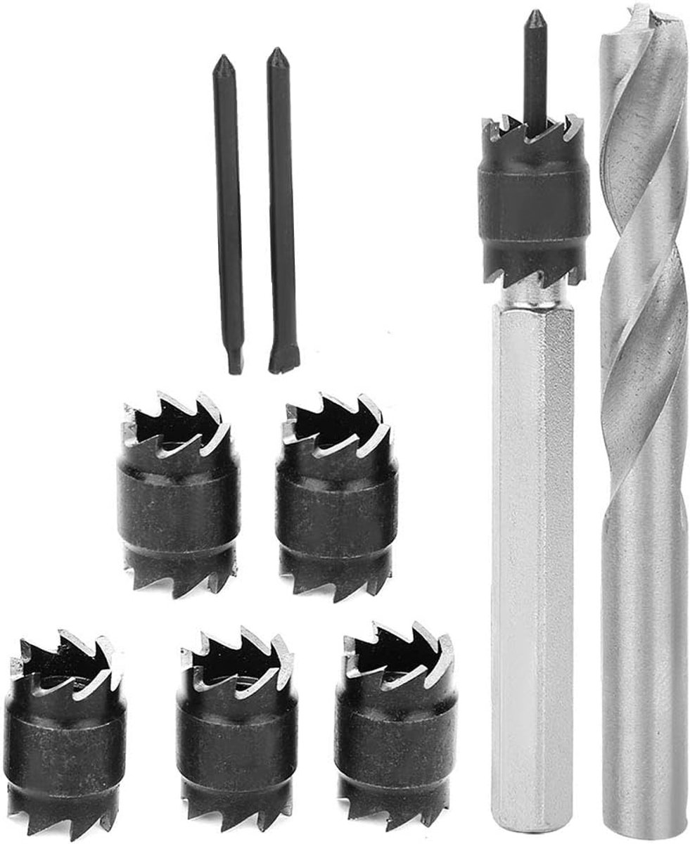 SnelShoppen - 9-delig Spotlas Cutter Set, Platen Gat Cutter, Automatisch Boren voor Carrosserie Gereedschappen, Hoogwaardige Staal, Duurzaam, Efficiën