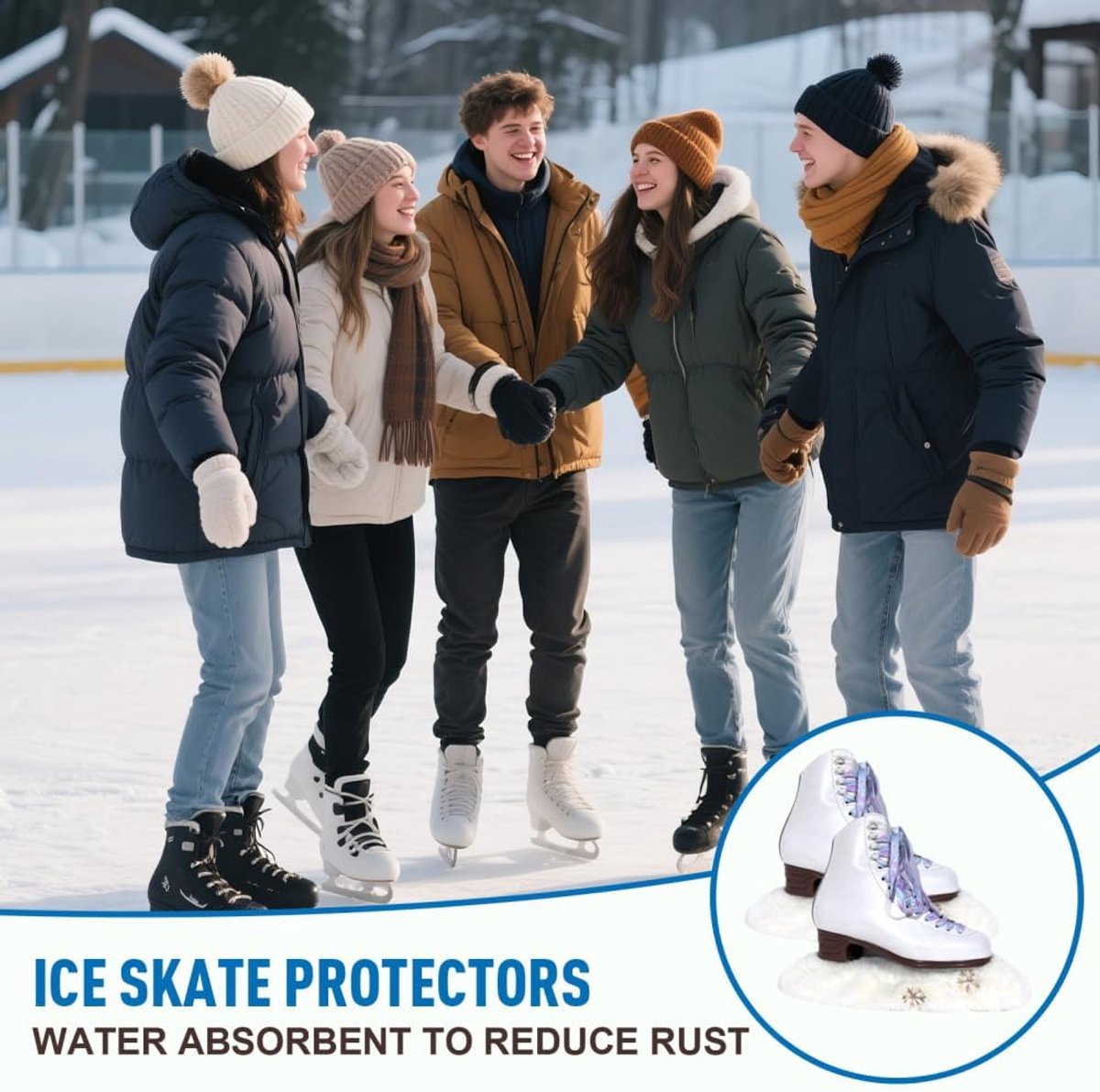 SnelShoppen - IJs Skating Schaats Beschermhoezen 2 Stuks Absorberende Schaatsbeschermers Lichtgewicht Hockeystick en Kunstschaatsen Accessoires voor M