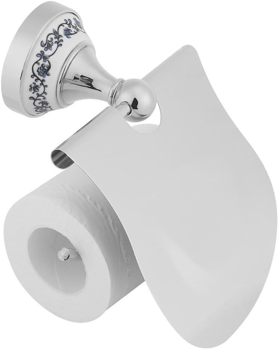 SnelShoppen - RVS toiletpapierhouder met deksel voor badkamer en keuken, roestvrij staal, waterdicht, goud/zilver, modern design