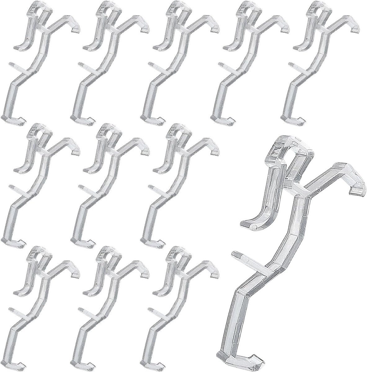 Valance Clips 12 stuks - Doorzichtige plastic houder - Universele montagebeugels - ShopVlot