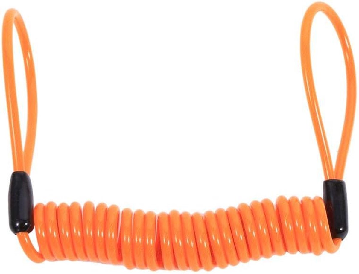 SnelShoppen - Blocco Promemoria 1,2 Meter Motorfiets ATV Scooter Alarme Veiligheid Kabel Met 2 Lussen Oranje