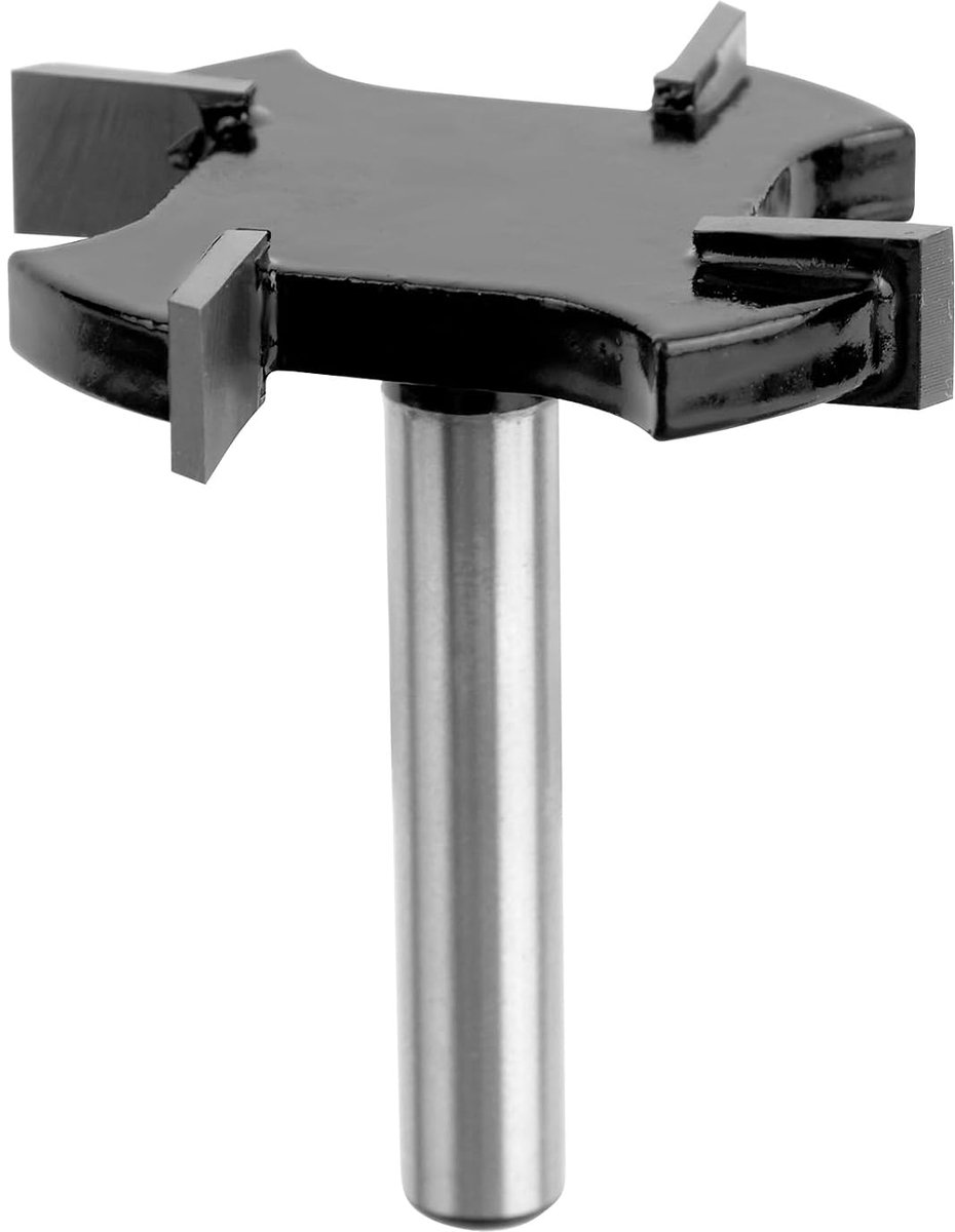 SnelShoppen - CNC-Schaaffrees voor Houtoppervlakken, 1/4-Inch Schacht Vlakfrees 4-Vleugelig Aluminium 1-1/2-Inch Snijdiameter voor Houtbewerking, Scha