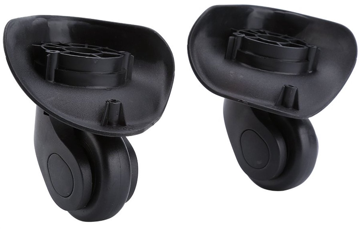 SnelShoppen - Zwarte Vervangwielen voor Koffers - 2 Stuks Universele Luggage Wielen - Duurzame PVC Materialen - Rotatable Ontwerp - Ideaal voor Reizen