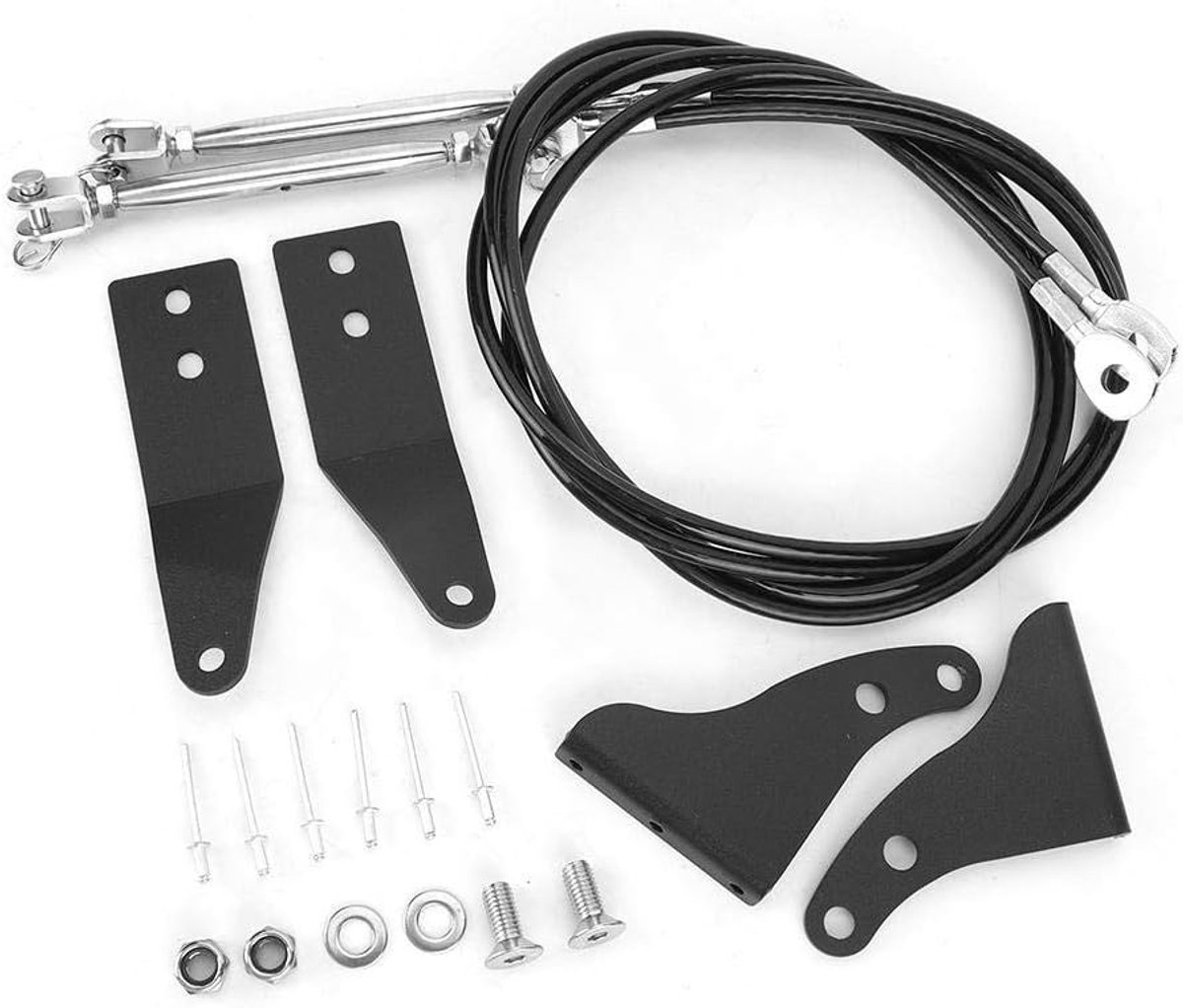 SnelShoppen - Windscreen Beschermingsset RVS voor Jeep Wrangler TJ 2007-2018 - Duurzaam, Weerbestendig, Compleet en Perfecte Pasvorm