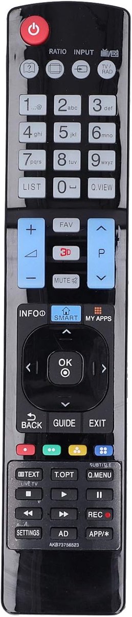 SnelShoppen - TV Afstandsbediening voor LG TV 26LV2500 / 32LK330 / 32LK450 / 32LV2500 / 32LV350 - Grote Knoppen, Duurzaam ABS, Laag Energieverbruik, G
