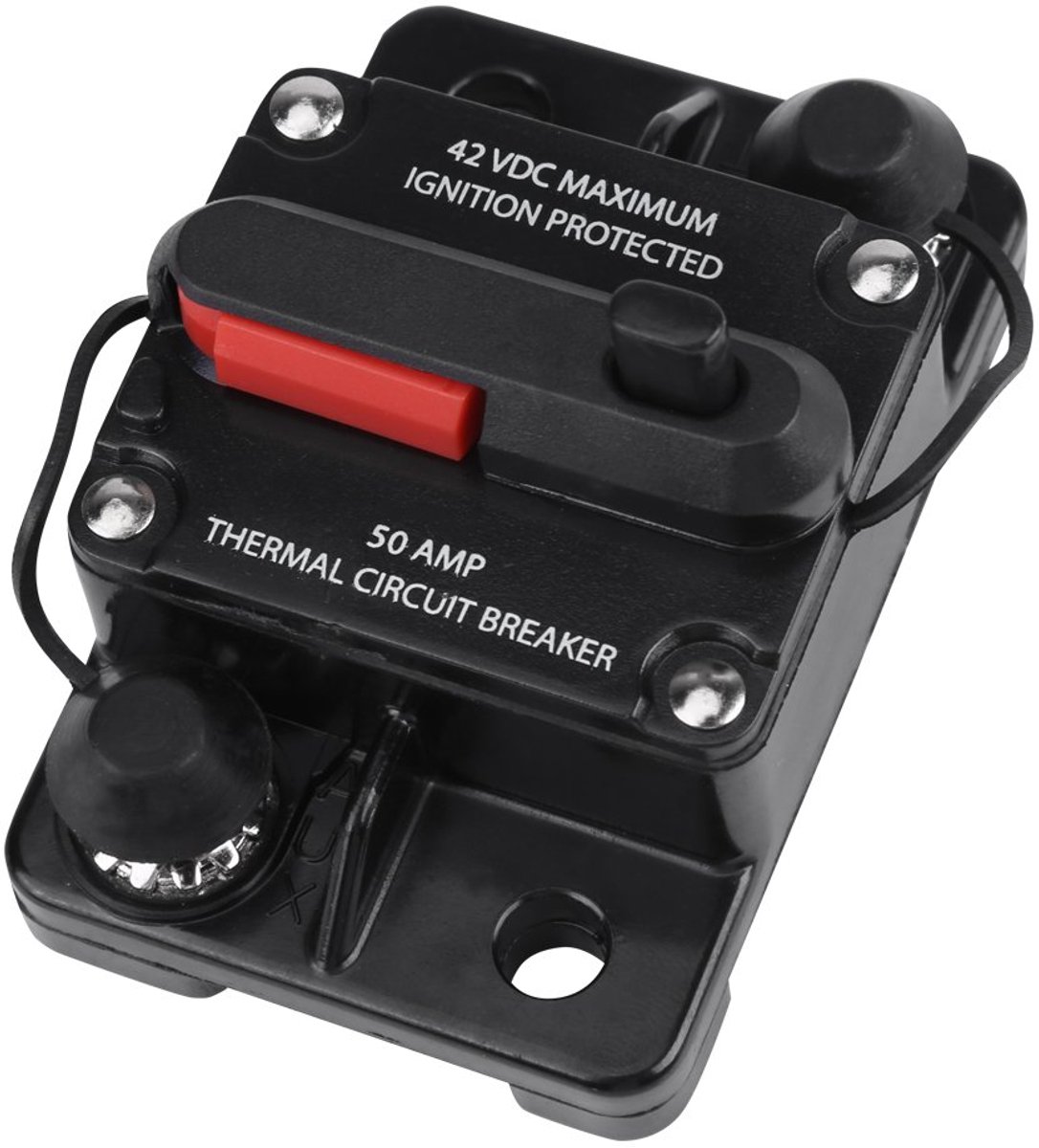 SnelShoppen - Car Audio Miniatuur Circuitonderbreker 50A DC 12V-42V Inline Bescherming voor Auto Radio