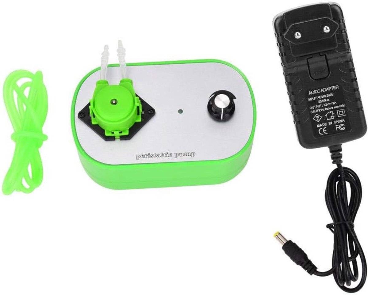 SnelShoppen - Nieuwste G628-1 Peristaltische Vloeistofpomp Variabele Snelheid Doseerpomp met 12V DC Motor en 100-240V Voeding voor Aquarium Laboratori