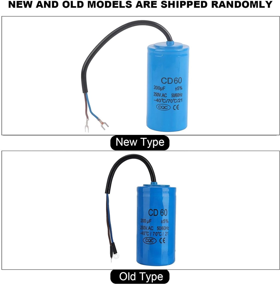 SnelShoppen - CD60 Universele Microfarad Start & Run Motor Capacitor 250V AC 200uF voor Motoren, Luchtcompressoren, Duurzaam en Veilig