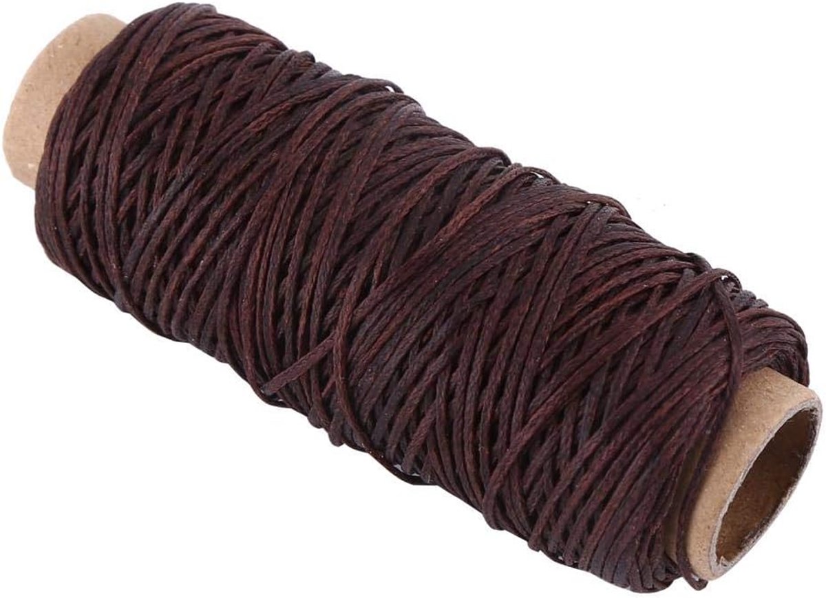 SnelShoppen - Multifunctionele Polyester Lijndraad Kleurvol Gegradeerd Voor Handnaaien, Waxdraad, Handwerk, Donkerbruin, 50 Meter