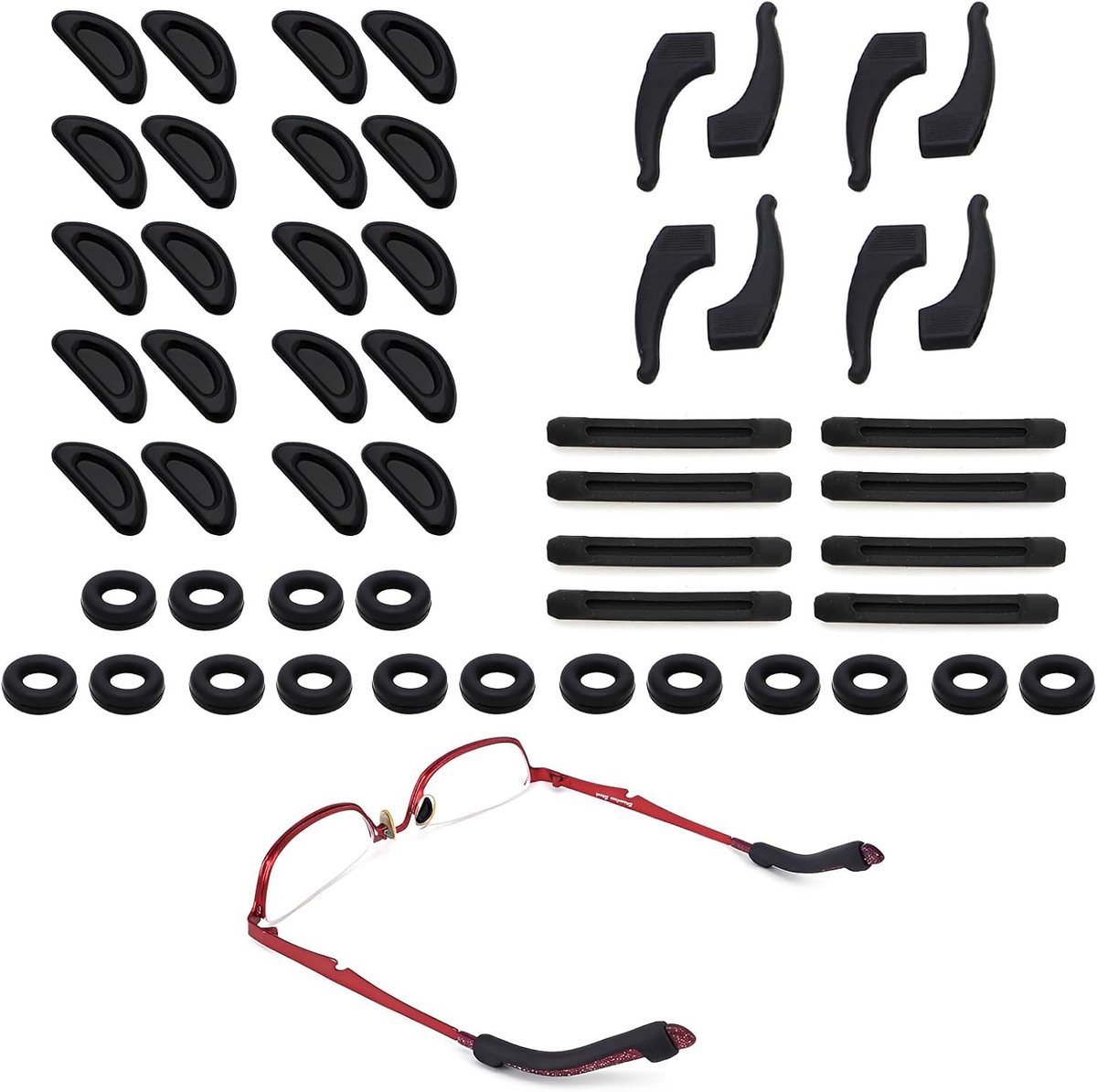 Anti-slip brillen neuspads - 26 paar - siliconen - comfortabel en veilig gebruik - ShopVlot