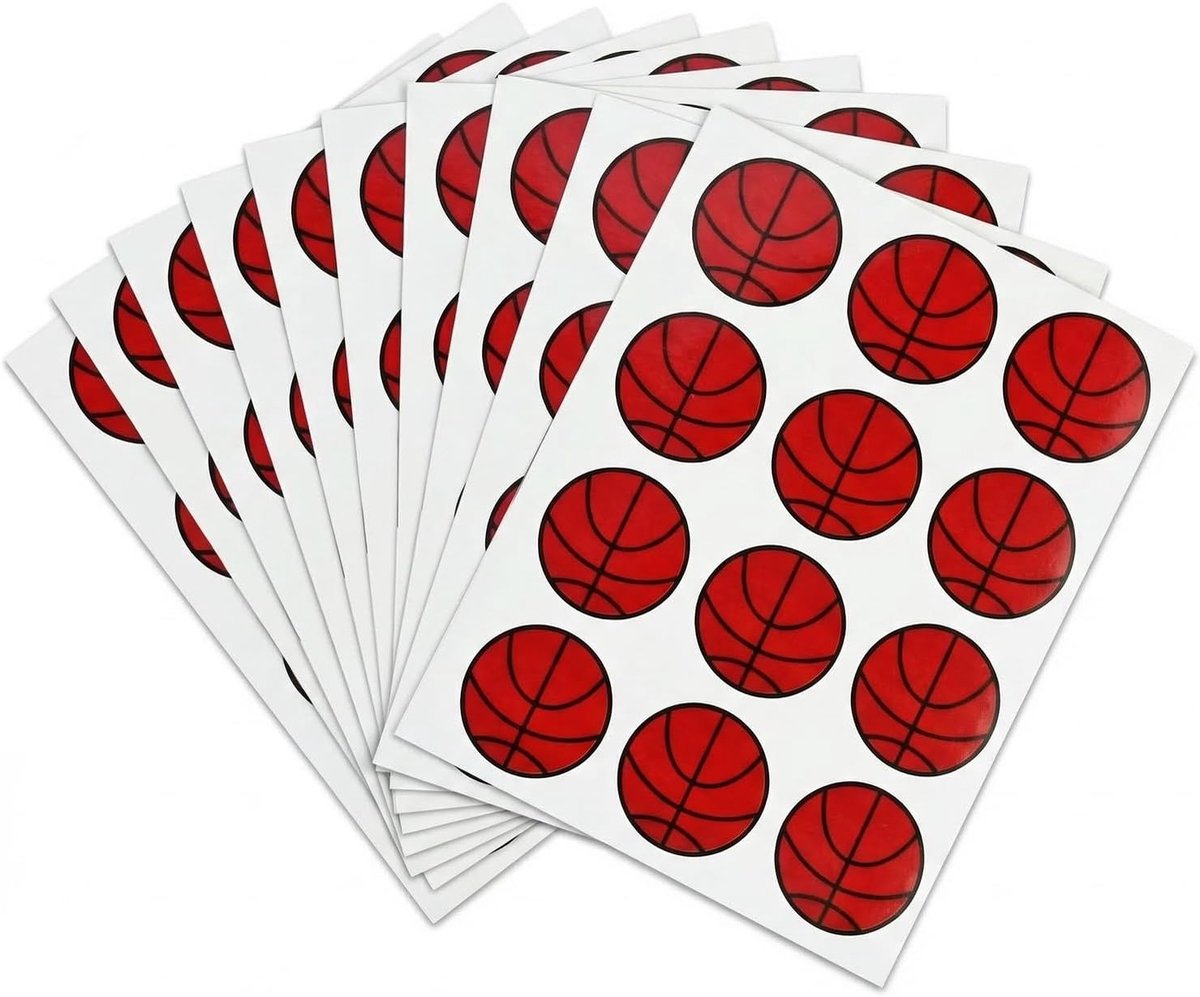 basketbalstickers 120 stuks - 3 x 3 cm - zelfklevend - ideaal voor kamerdecoratie - ShopVlot