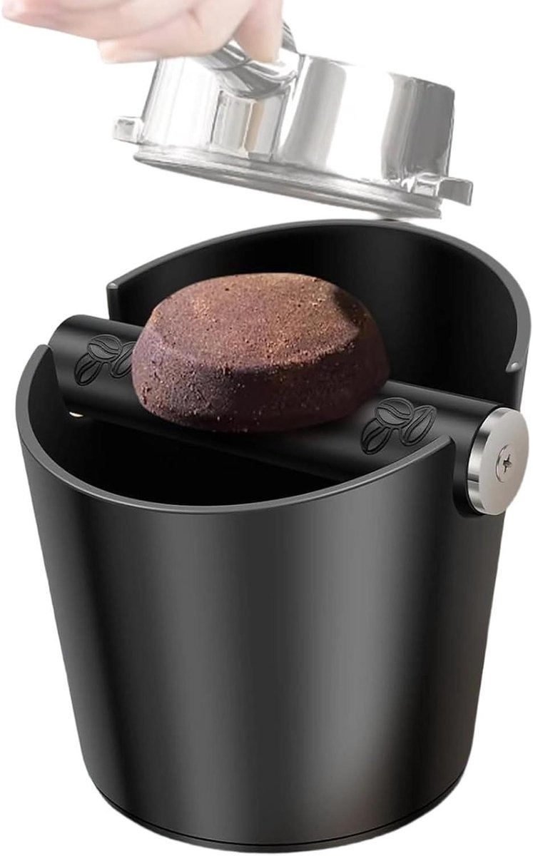 Koffie Knock Box - Koffiedikbak - Koffiezetapparaat Reinigen - Afneembare Klopstang - 12.5 x 9.8 cm - Zwart