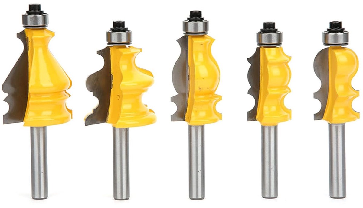Frezen set 8mm schacht - 5-delige lijmfreesbits - YG6 legering - voor houtbewerking - ShopVlot