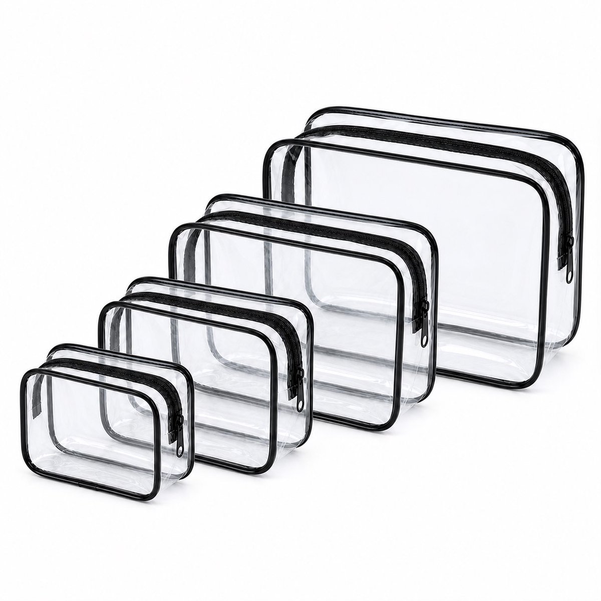 Geweo Doorzichtige Toilettas Set - 4 stuks - Waterdicht PVC -Transparante Toilettas - Make-up Tassen - Lichtgewicht