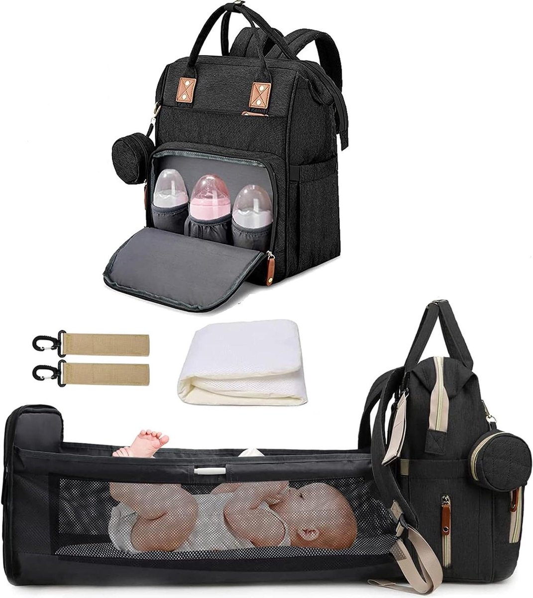 Baby Luierrugzak - Mama Tas - Reizen met baby - Ingebouwde USB poort - 31 x 20 x 41 cm